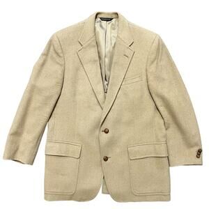 VTG JOHN WEITZ 100% Camel Hair 2 Button Sport Coat Blazer in Khaki MEN'S 42